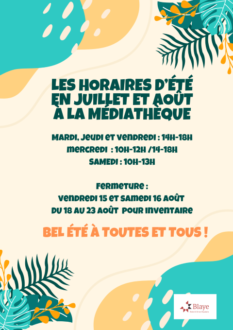 Affiche horaires dete 2025 Copie